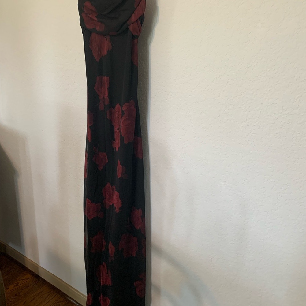 Betsy & Adam Black and Red Floral Dress